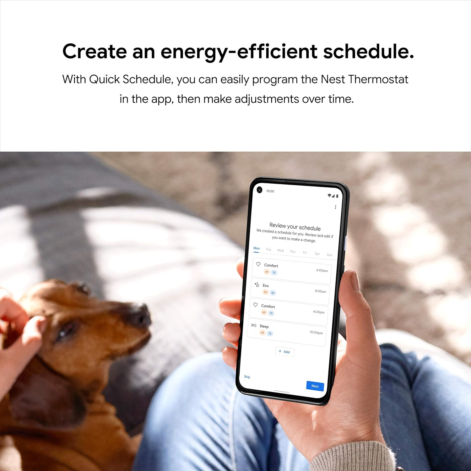 google nest thermostat (snow) – smart programmable wi‑fi thermostat with energy‑saving auto‑adjust & app control