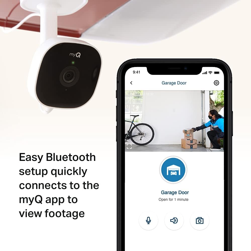 myq smart garage camera & hub bundle — hd video, motion alerts & smartphone control