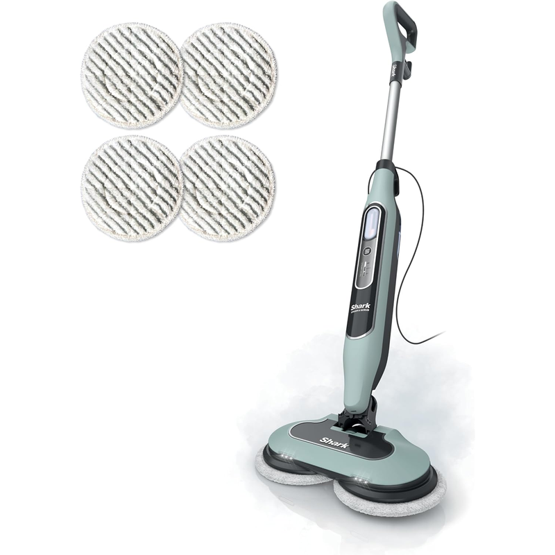 shark steam & scrub s8001 — all‑in‑one steam mop with rotating pads & led headlights