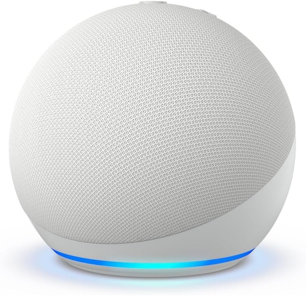 echo dot (newest model) — smart speaker with alexa & vibrant sound (glacier white)