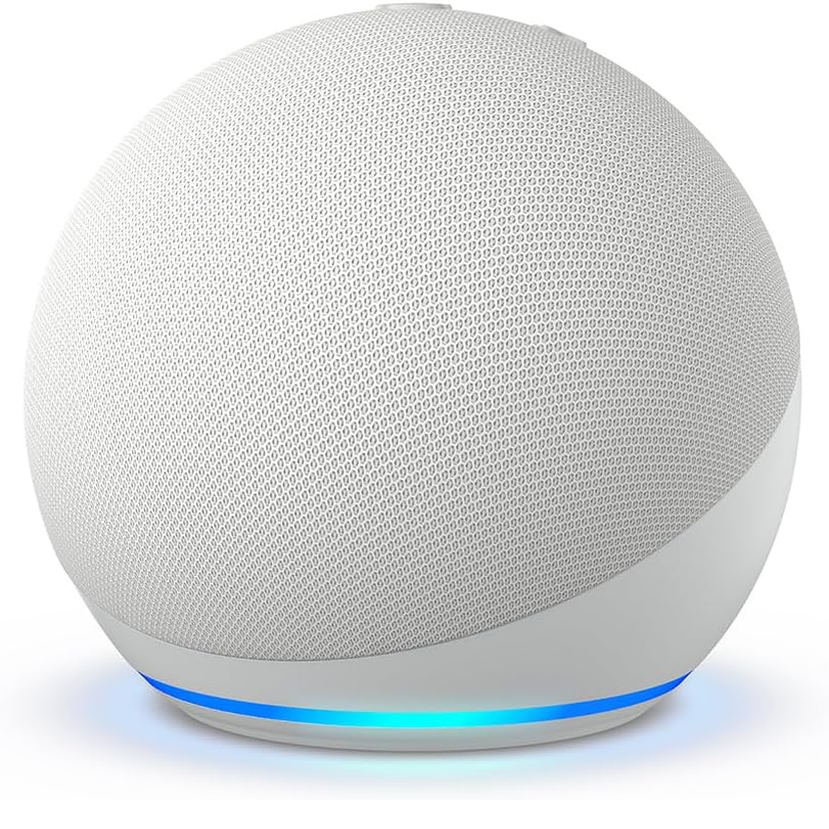 echo dot (newest model) — smart speaker with alexa & vibrant sound (glacier white)
