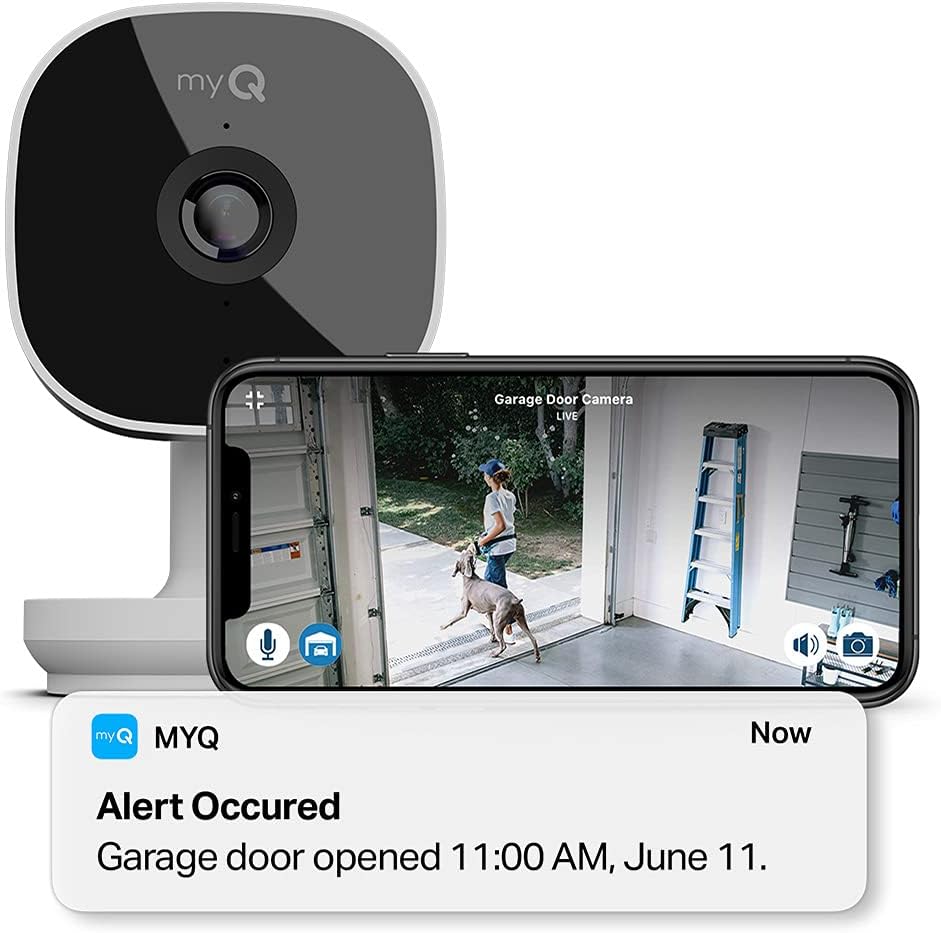 myq smart garage camera & hub bundle — hd video, motion alerts & smartphone control
