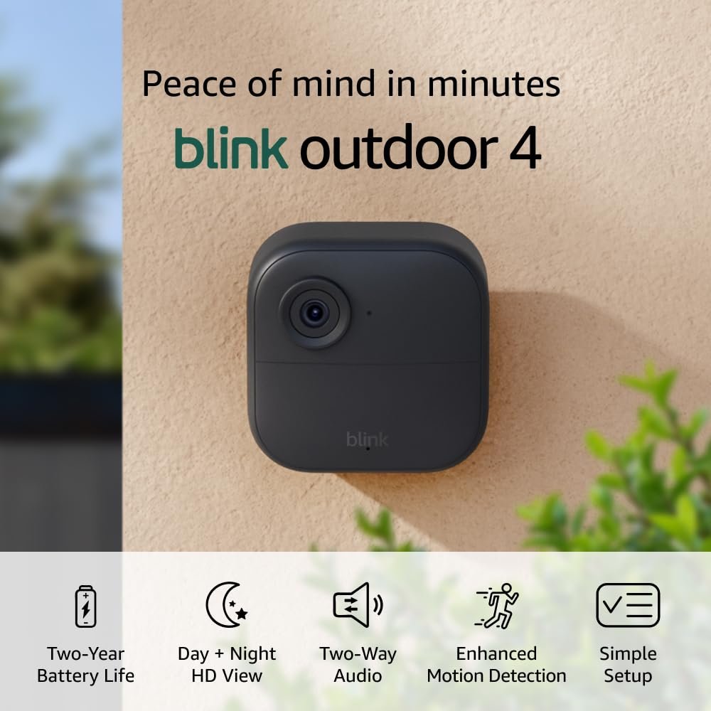 Outdoor 4 – Wireless Smart Security Camera, Two-Year Battery Life, Two-Way Talk. Required Sync Module Not Included – Add-On Camera