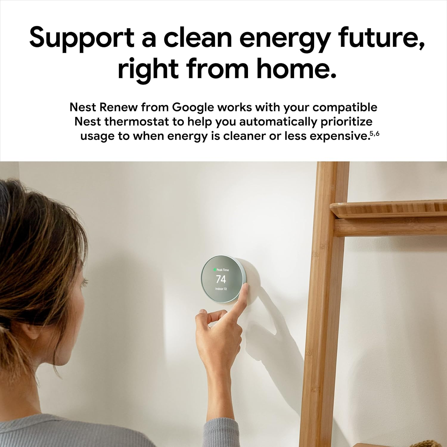 google nest thermostat (snow) – smart programmable wi‑fi thermostat with energy‑saving auto‑adjust & app control