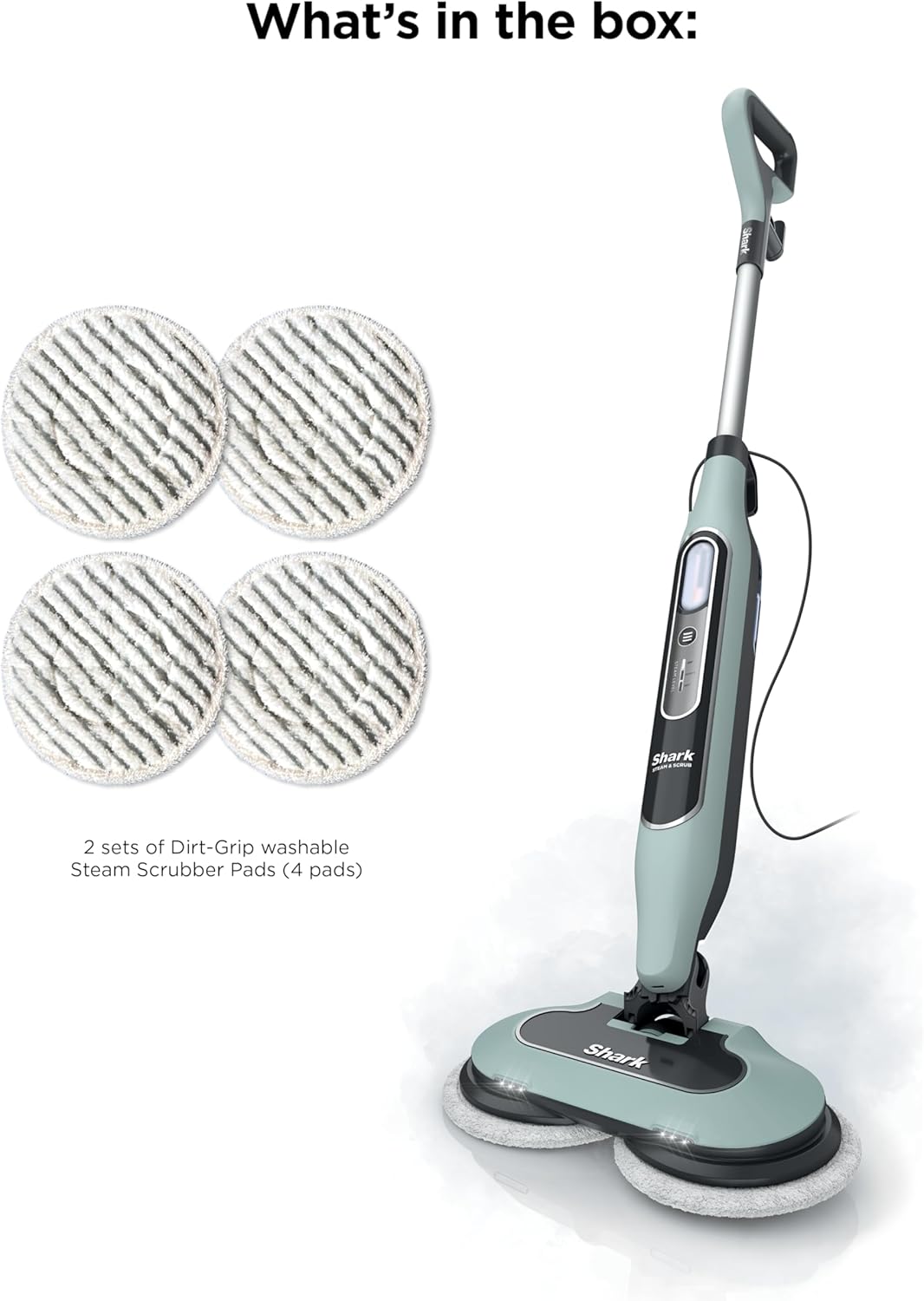 shark steam & scrub s8001 — all‑in‑one steam mop with rotating pads & led headlights