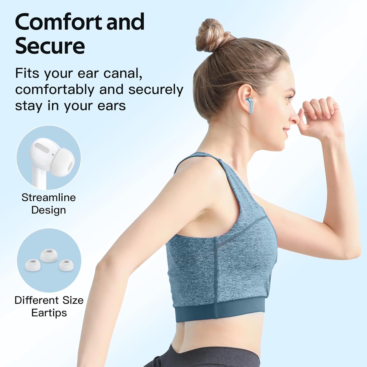 true wireless bluetooth earbuds with led display & 60h playback
