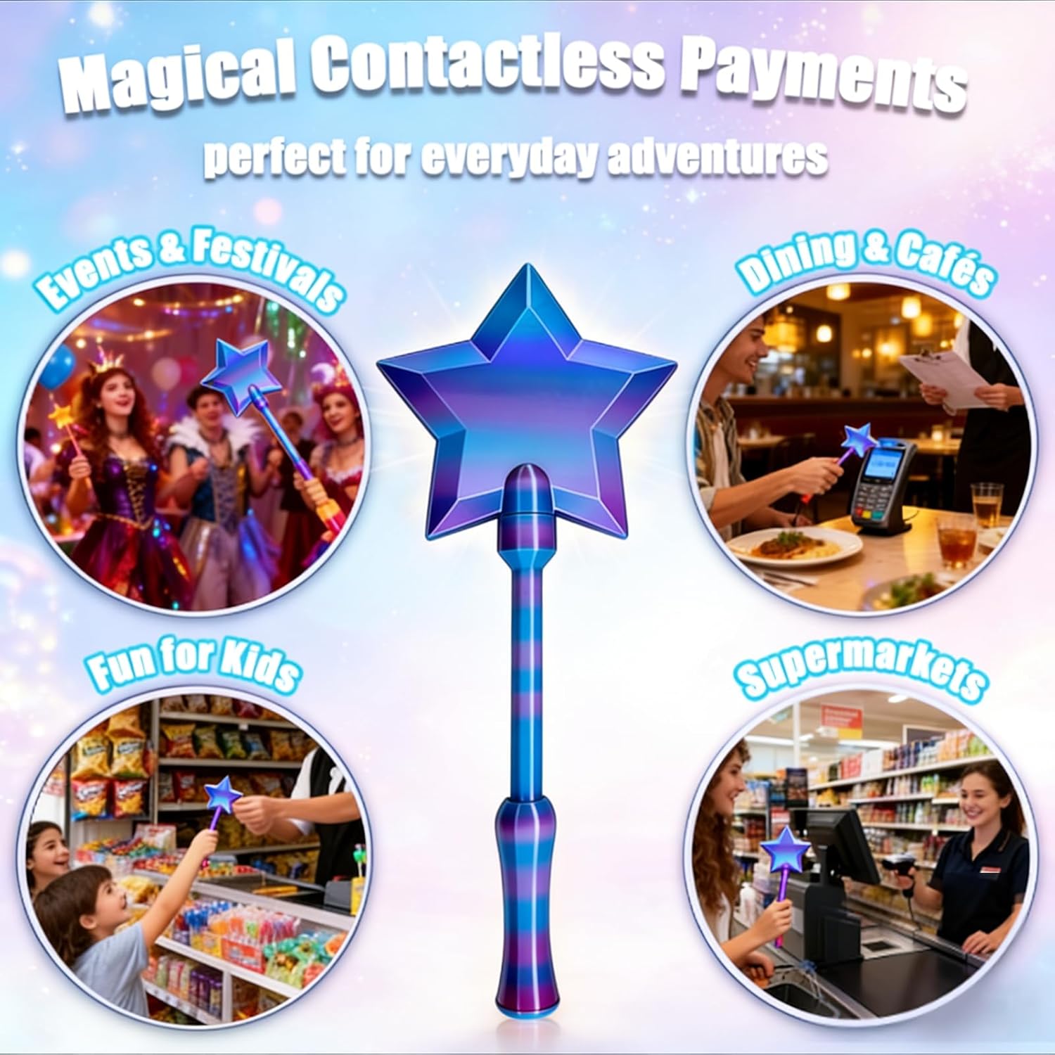 tap‑to‑pay wand • magic fairy wand card holder • nfc contactless payment accessory