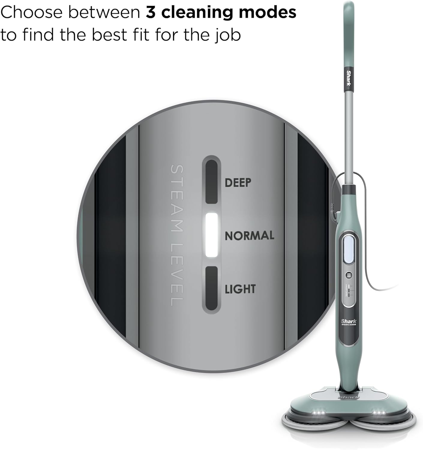 shark steam & scrub s8001 — all‑in‑one steam mop with rotating pads & led headlights