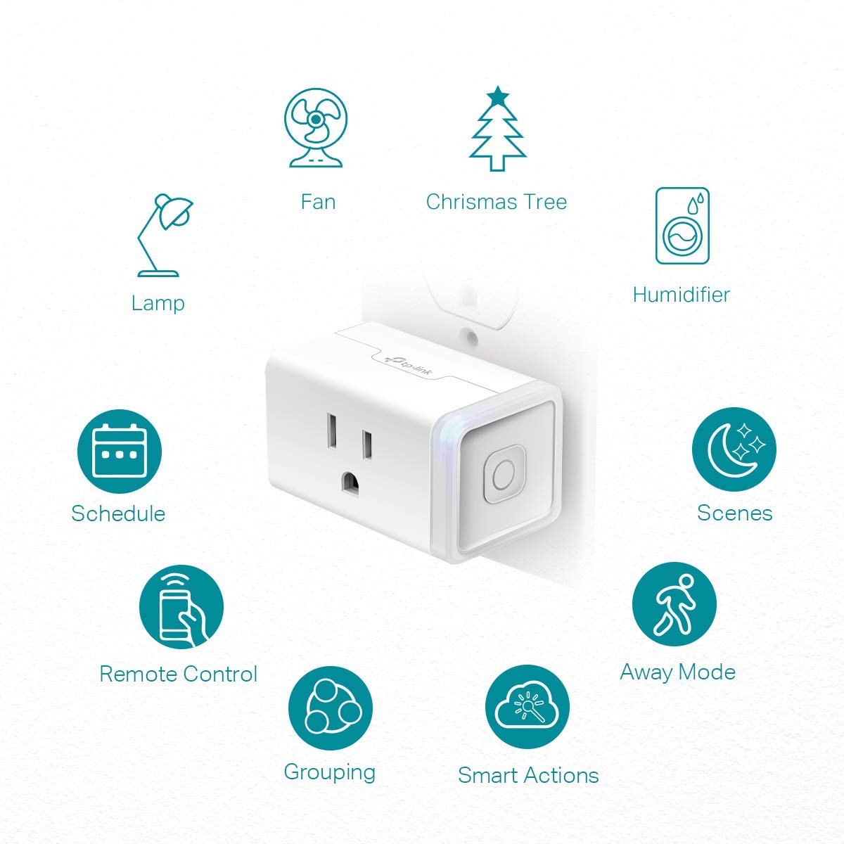 plug hs103p2, smart home wi fi outlet works with alexa, echo, google home & ifttt, no hub required, remote control,15 amp,ul certified, (pack of 2) white