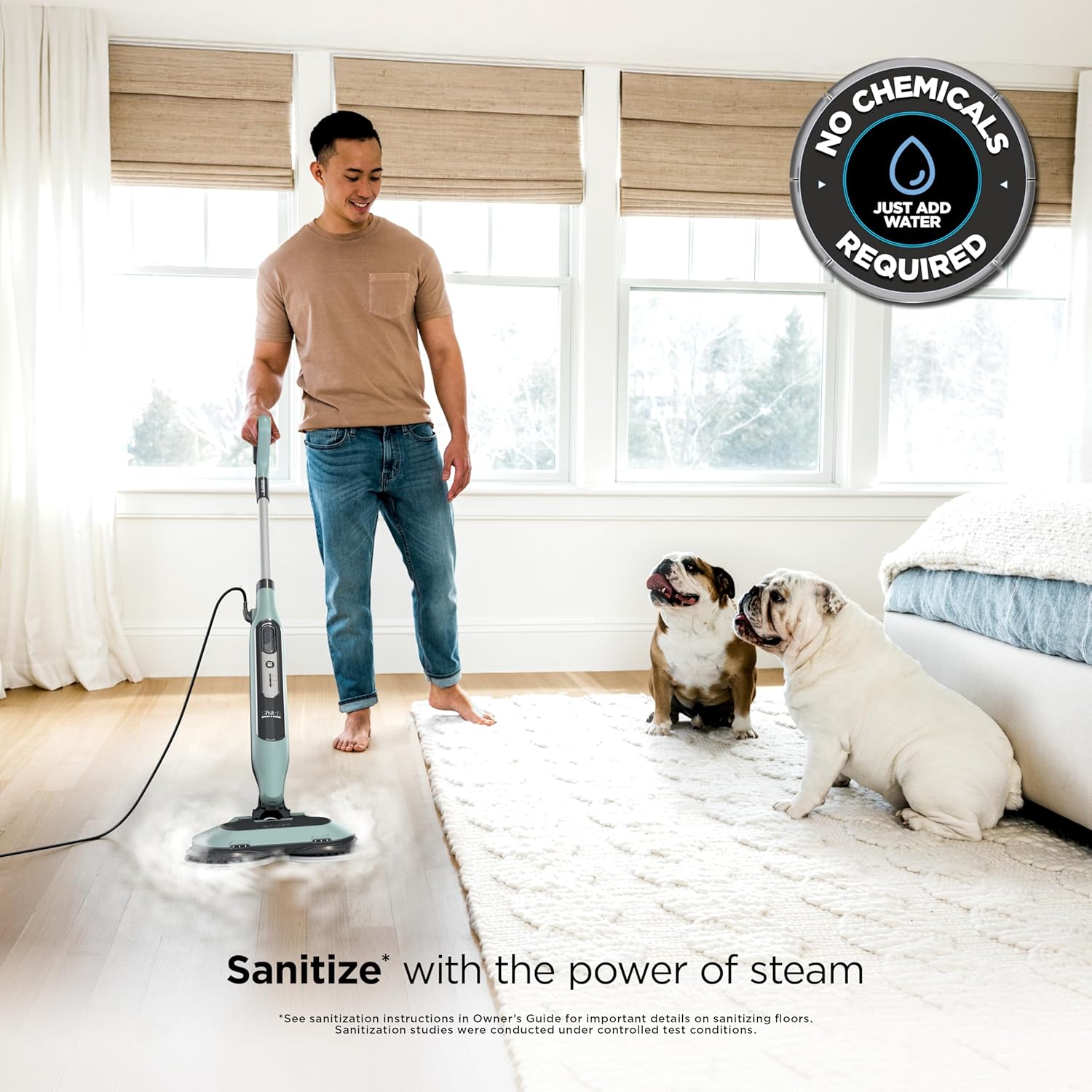 shark steam & scrub s8001 — all‑in‑one steam mop with rotating pads & led headlights
