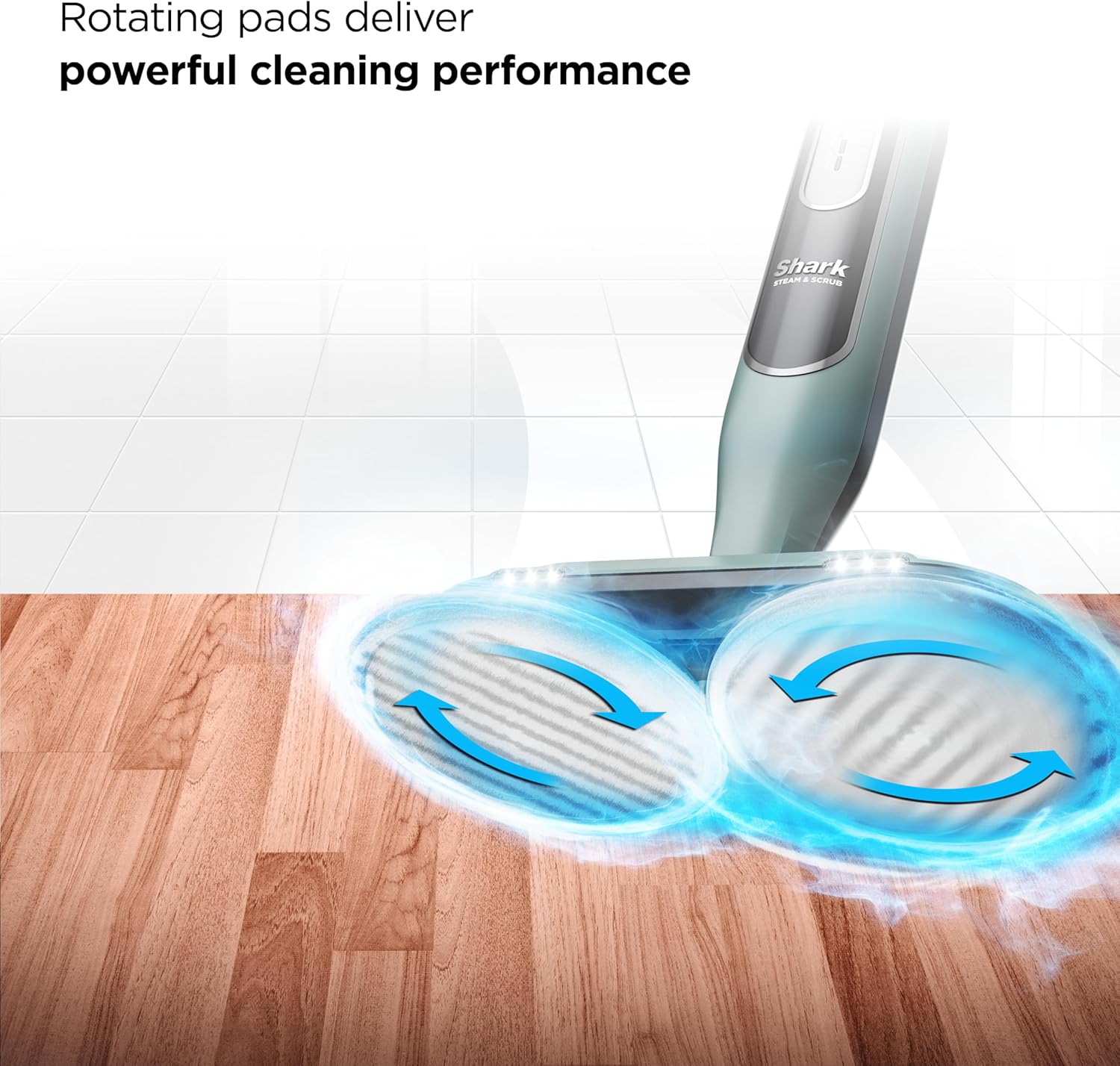 shark steam & scrub s8001 — all‑in‑one steam mop with rotating pads & led headlights