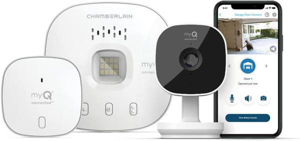 myq smart garage camera & hub bundle — hd video, motion alerts & smartphone control
